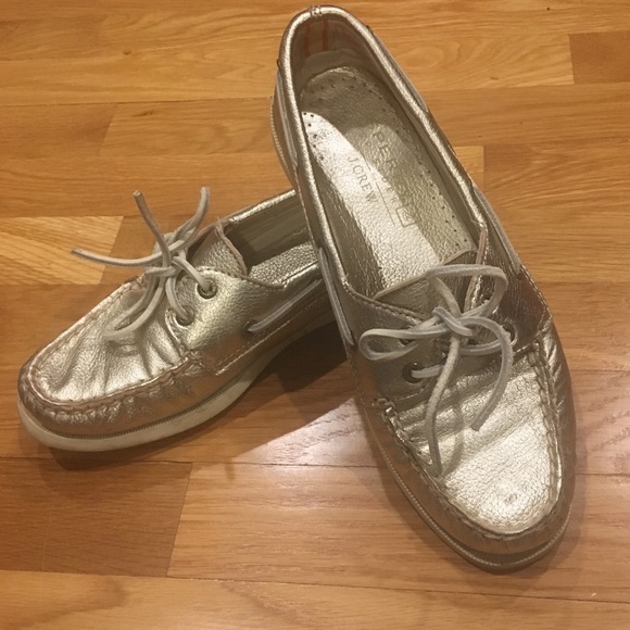 J. Crew Shoes - Sperry Topsiders for J. Crew Light Gold Metallic